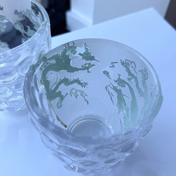 SELETTI Set Of 4 Glasses Hybrid Design Ctrlzak Chinese Dragon Green Aglaura - Picture 12 of 12